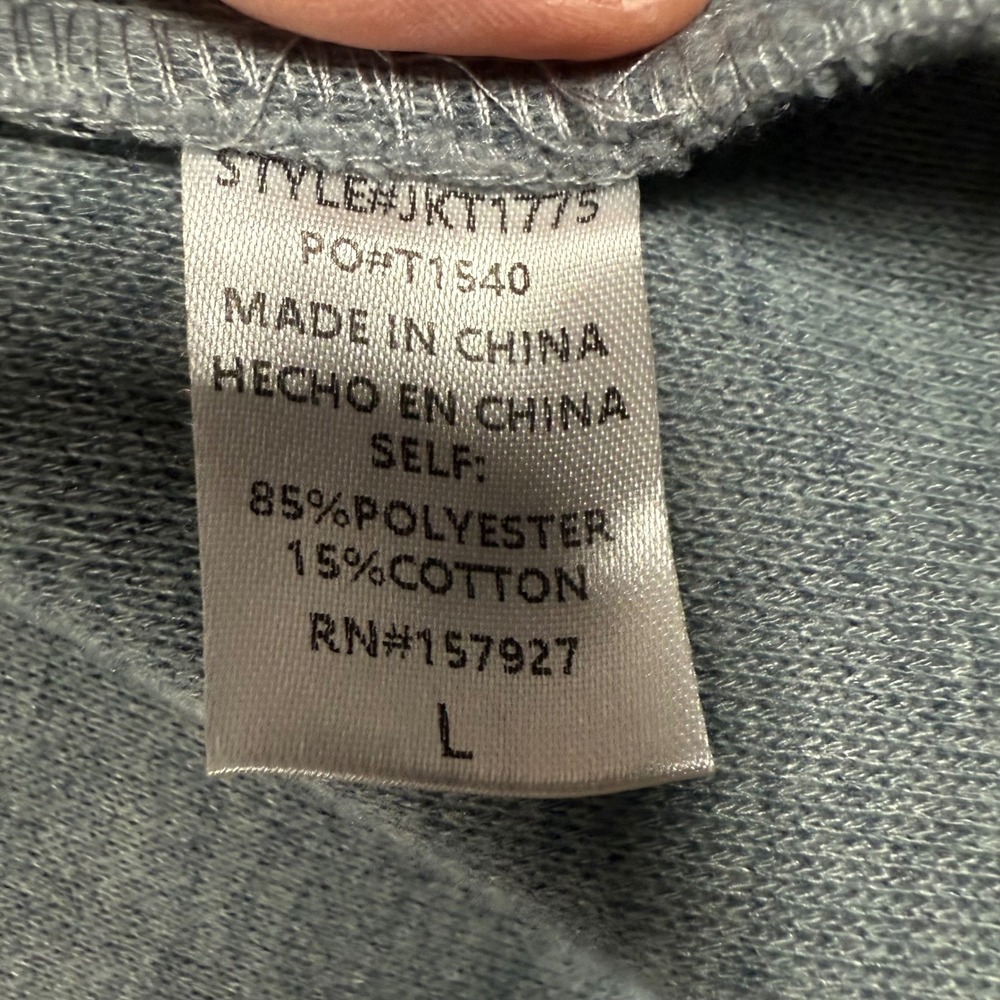 La Miel Shacket Jacket Over Shirt Outerwear Button Front Pockets Blue/Gray Large - Picture 3 of 9